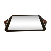 Art deco wrought iron wall mirror rose décor 64x38cm