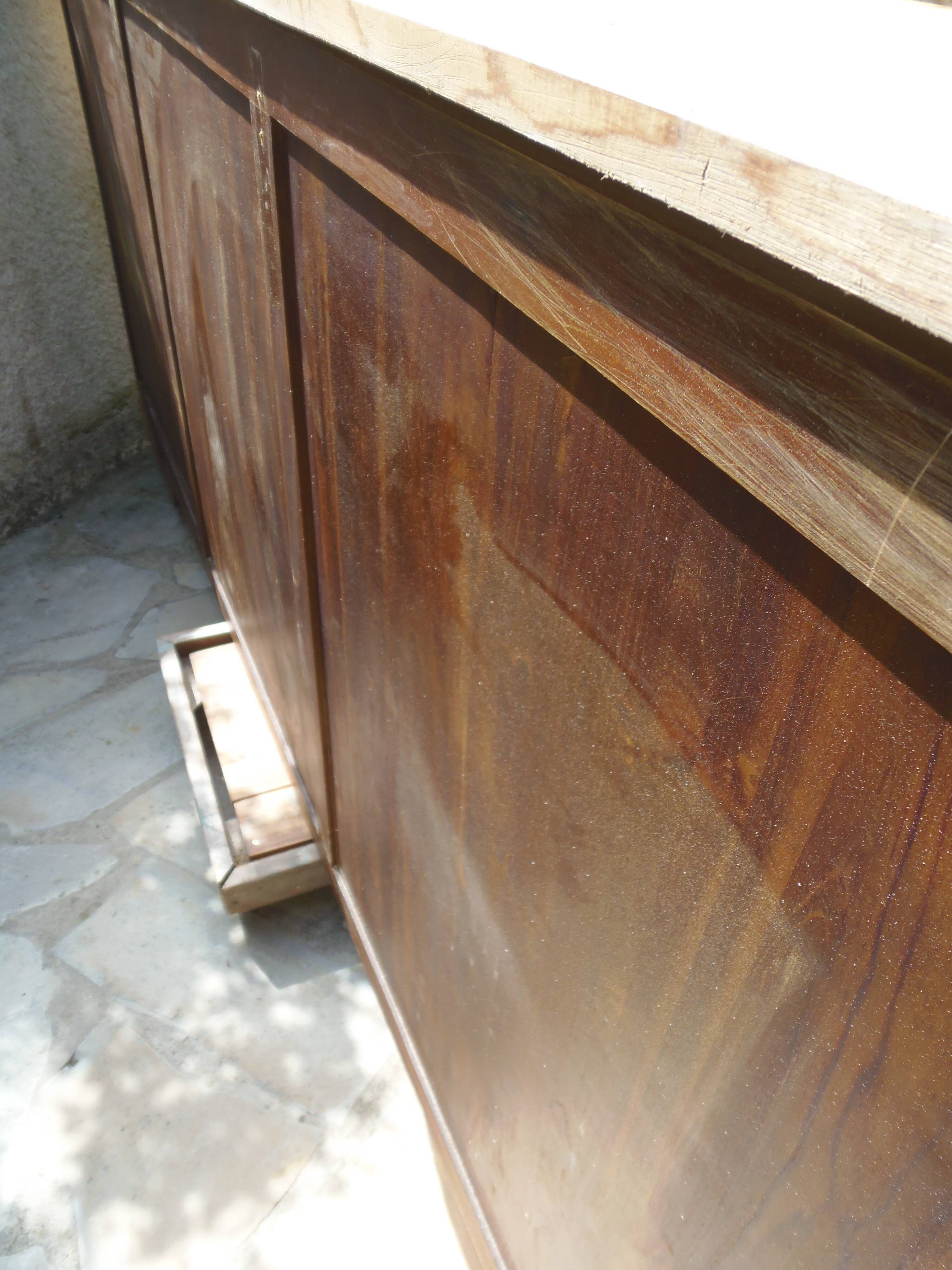Raw wood craft furniture, pearl gray interior.