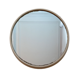 Space Age mirror with white plastic frame