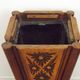 French antique oak tin-lined hand-carved umbrella stand with flower decoration.