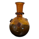 Amber blown glass vase
