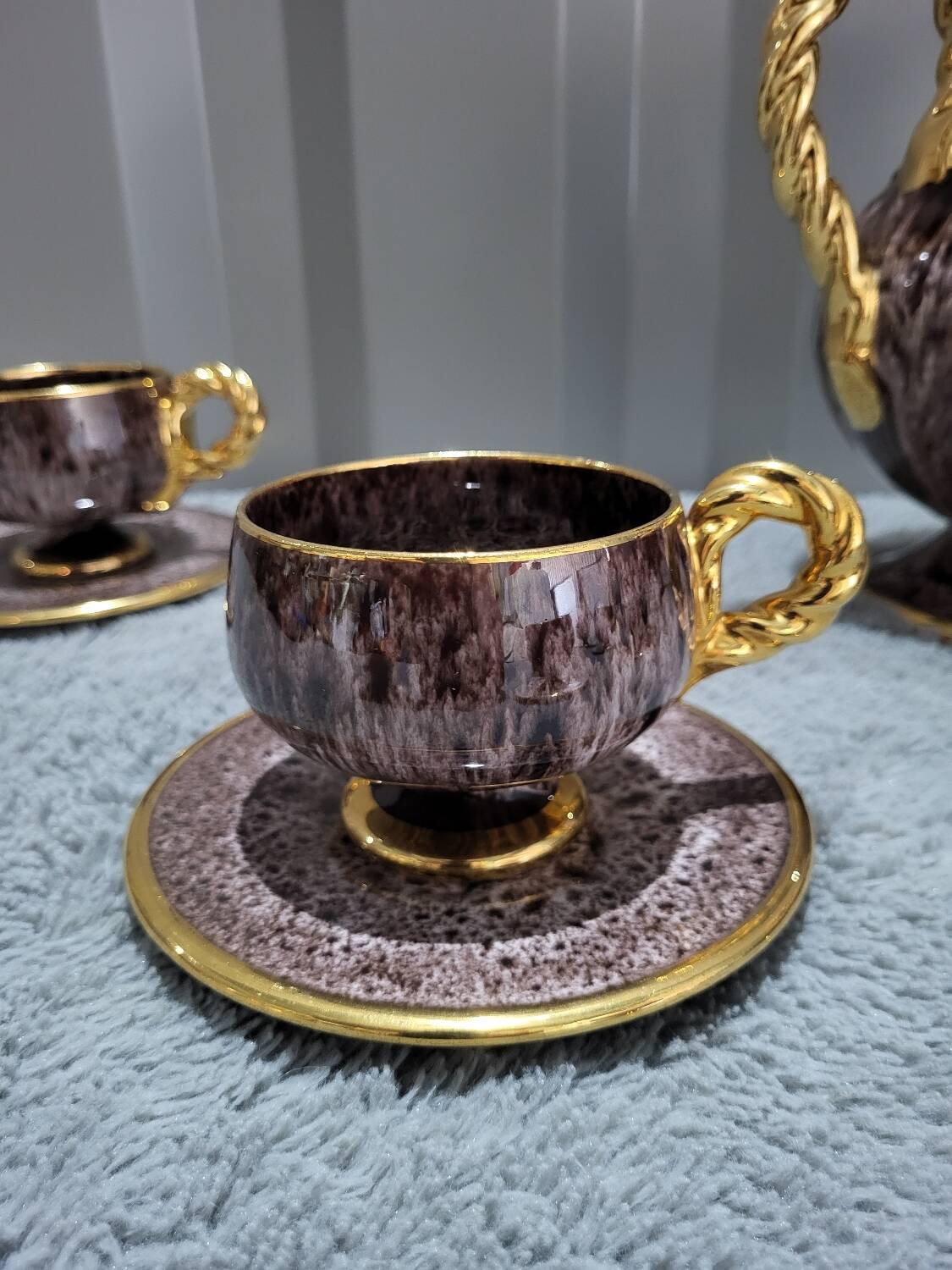 Complete coffee and tea set by Marius Gugie Vallauris Vintage