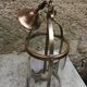 Brass lantern for vestibule with 2 candle holders
