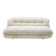 Mid-Century Modern Tobia Scarpa White Bouclé Wool Soriana Italian Sofa, 196