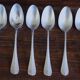 Set of 6 silver-plated metal soup spoons, Plain Plat