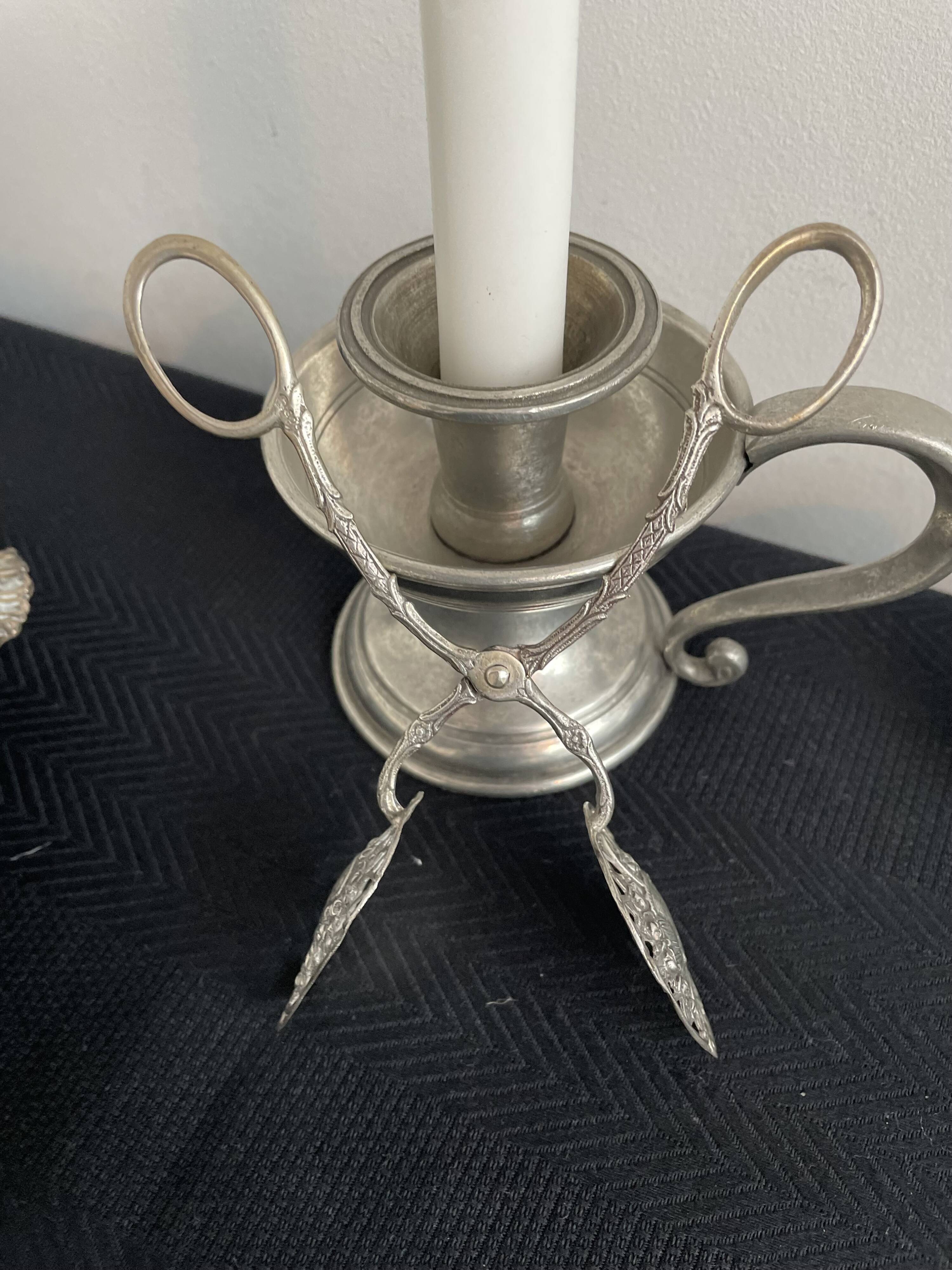 antique scissors asparagus ince - silver metal - decoration of a tower - France