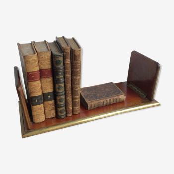 Folding bookend in Wood and Brass late nineteenth early twentieth