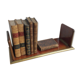Folding bookend in Wood and Brass late nineteenth early twentieth