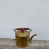 Teapot in gilded brass and wood
