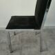 Set of 6 chairs Italian chrome and velvet black 70s