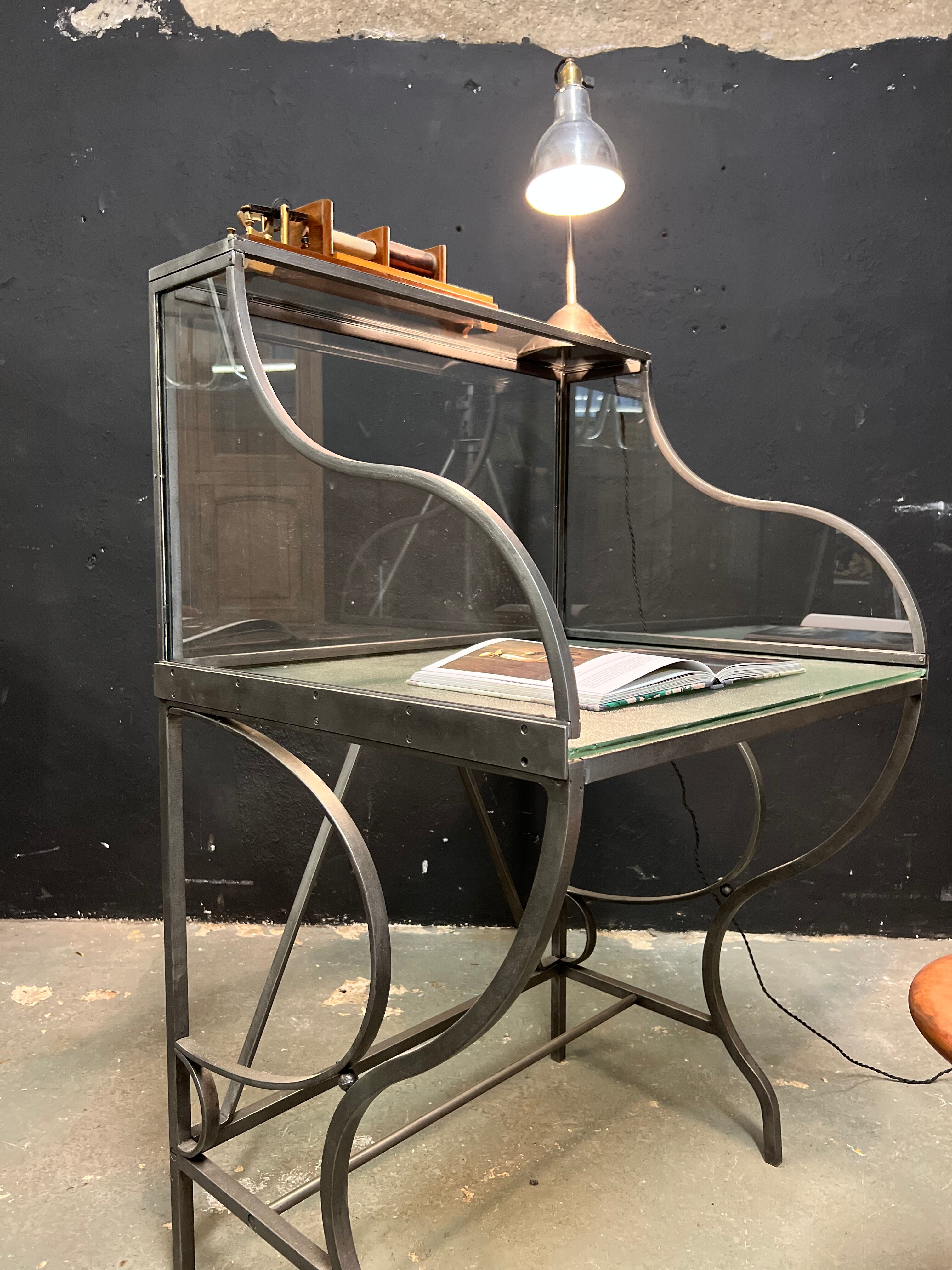 Steel and glass office bank voting booth