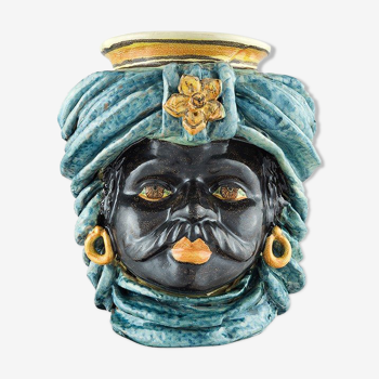 Sky blue turban vase