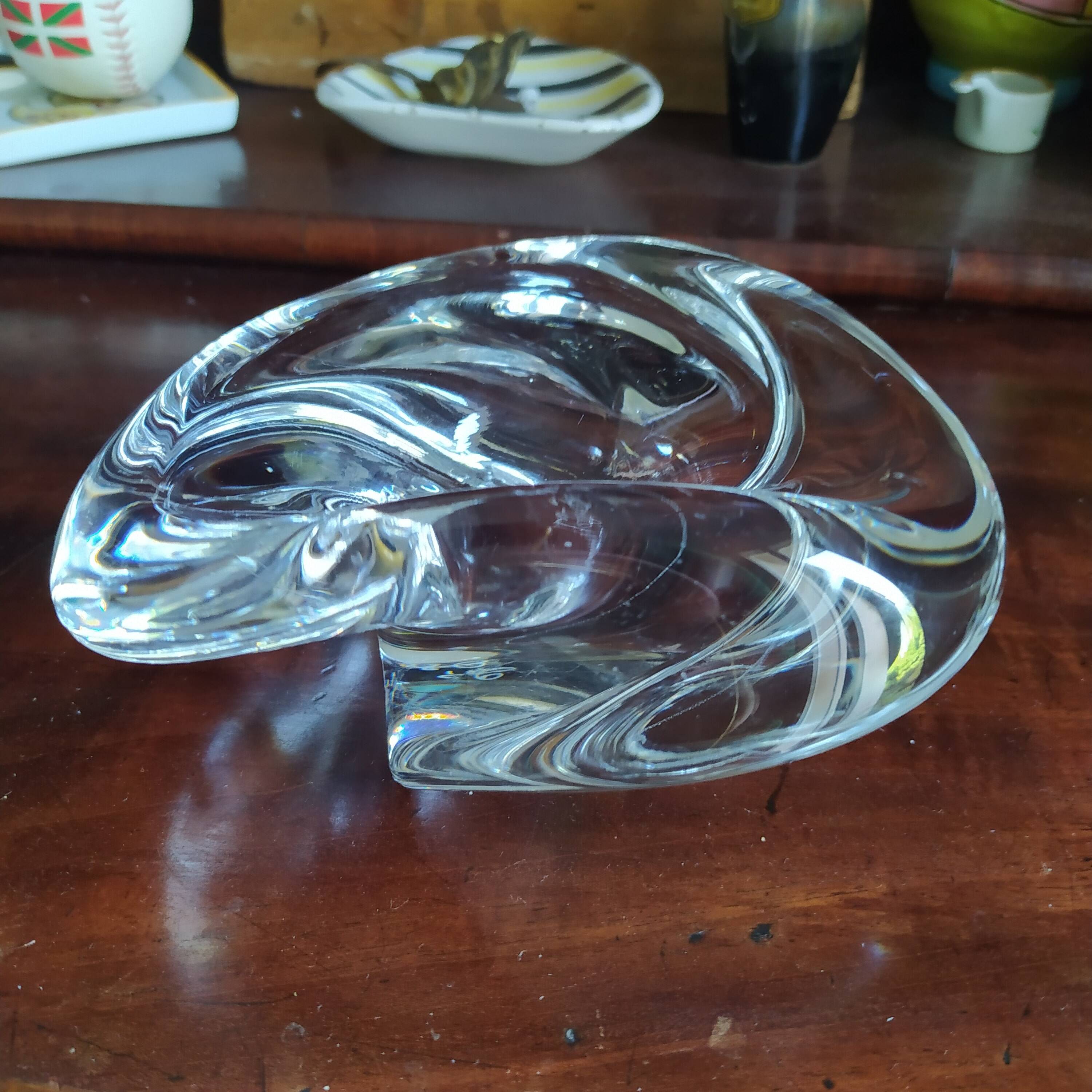 Empty pocket ashtray caravelle from the st louis crystal factory