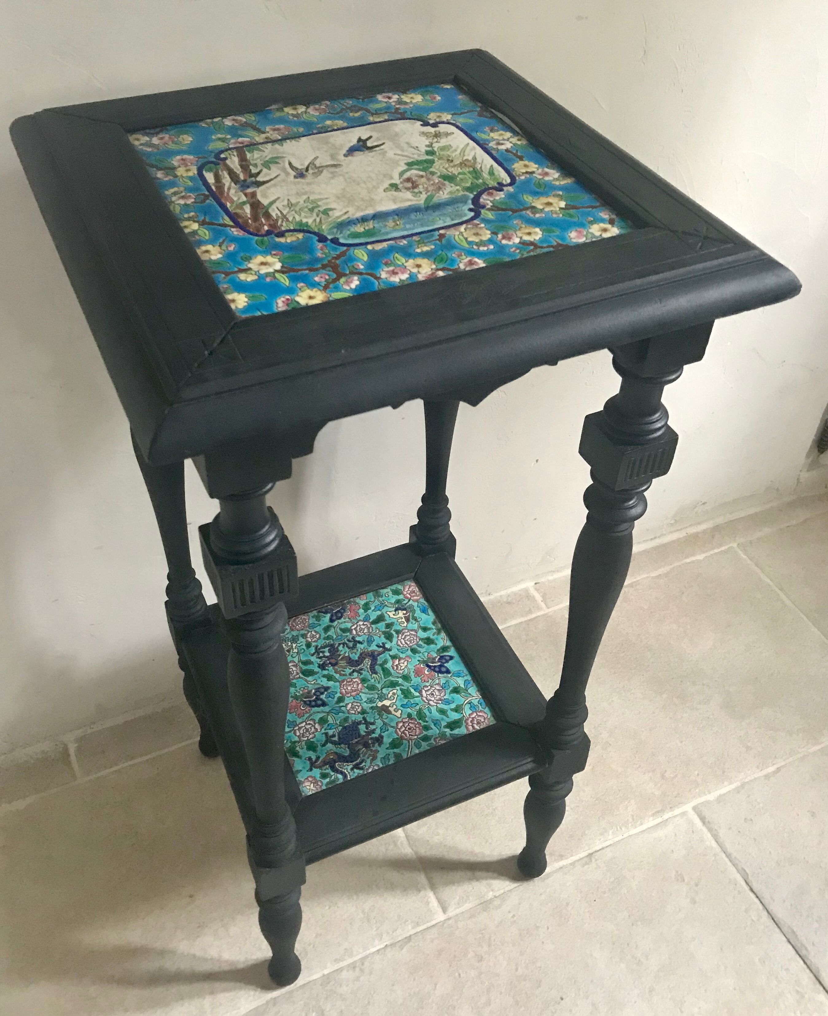 Longwy 19th-century enamels sellette