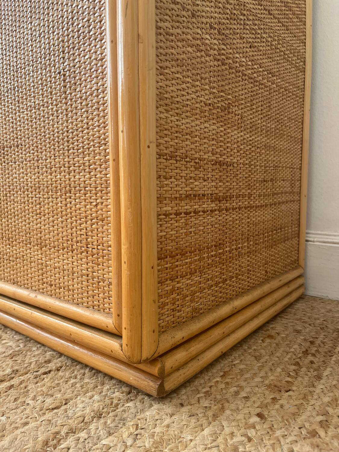 Vintage bamboo and rattan sideboard