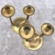 A beautiful pair of antique French Art Deco brass candlesticks