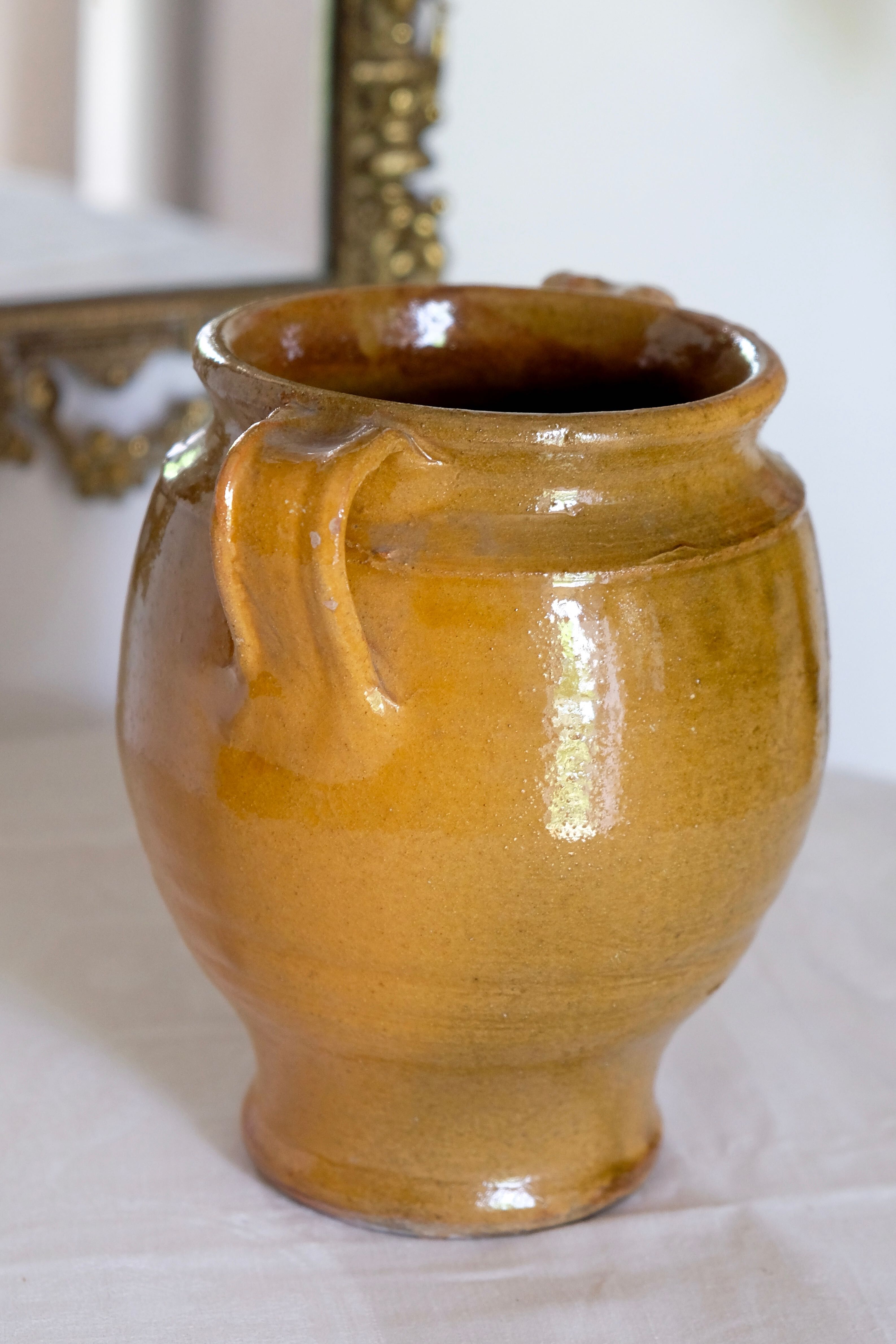 Glazed terracotta grease pot / jar