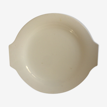 Cream-coloured Longwy dish