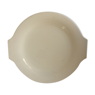 Cream-coloured Longwy dish