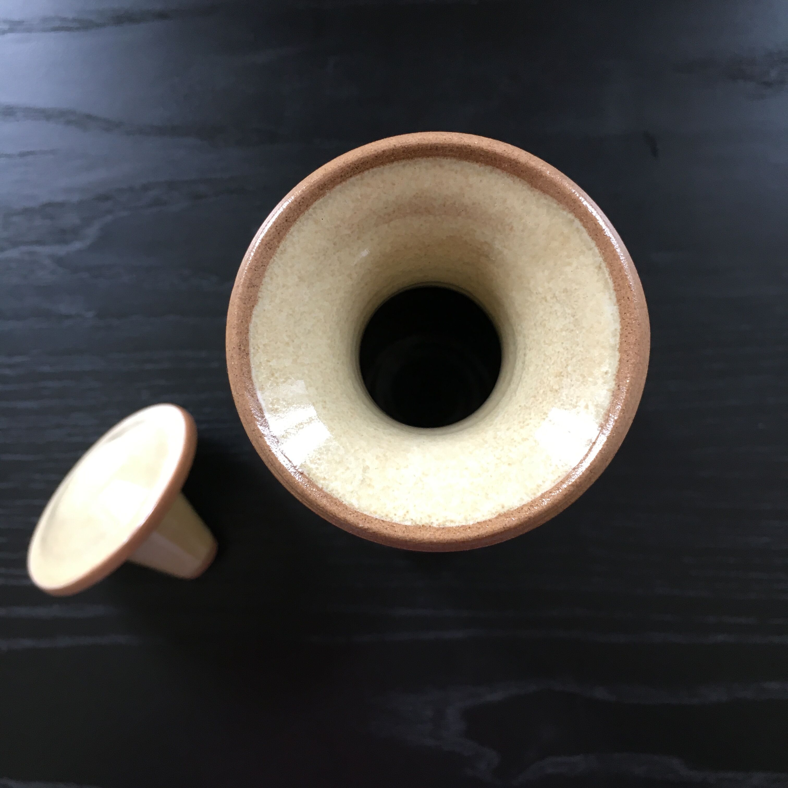 Stoneware carafe with floral decoration