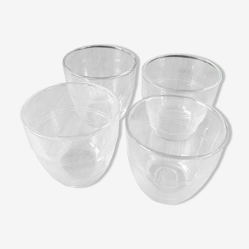 Set of 4 old Duralex glasses