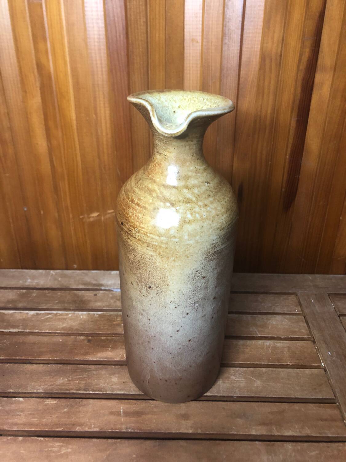 Old vintage brown beige sandstone pitcher