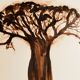 Signed monochrome watercolour painting of a baobab tree, South Africa.