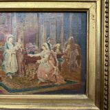 19th century painting, scene of women, signed Bouilh