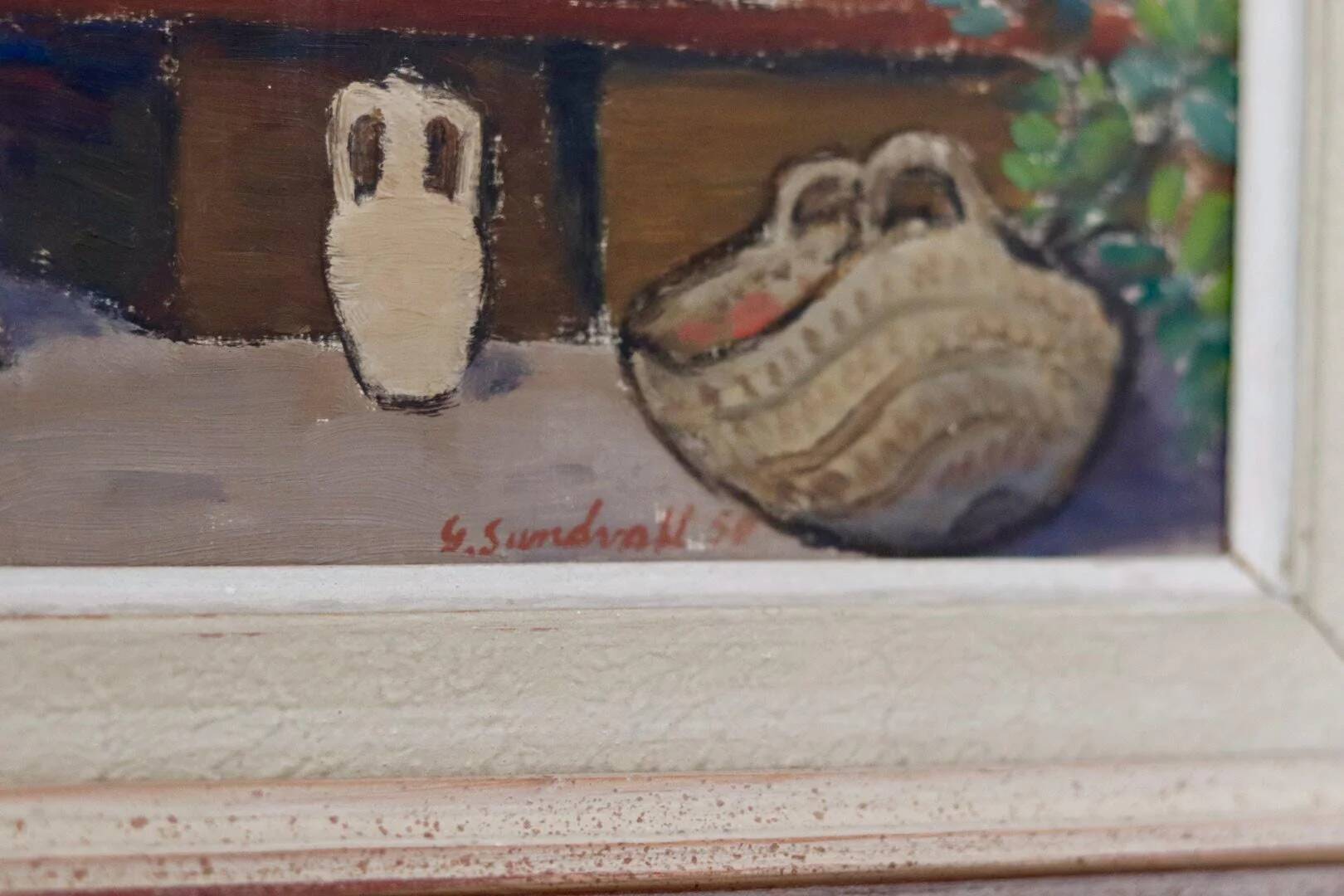 Oil on Swedish panel "Three Figures", Gösta Sundvall