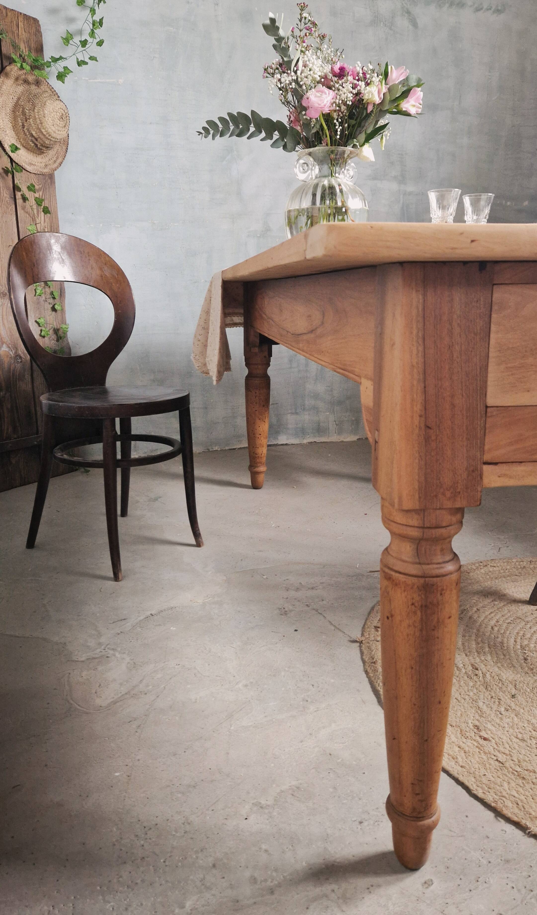 Old and beautiful solid walnut table.