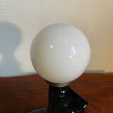 Cat lamp with opaline globe from the 80s