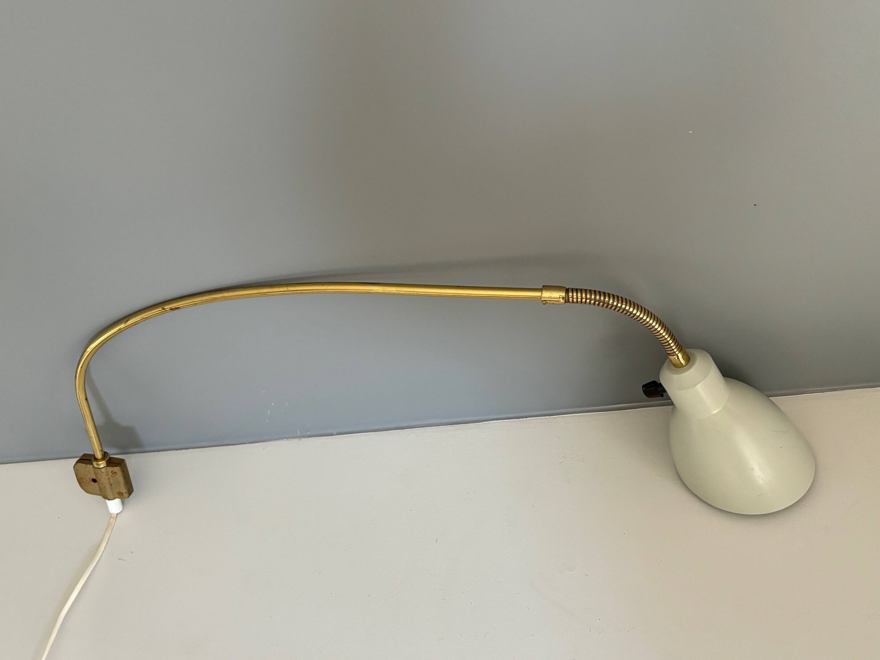 articulated brass wall light - Sweden 1960s