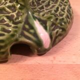 Ceramic cabbage service: salad bowl and tureen