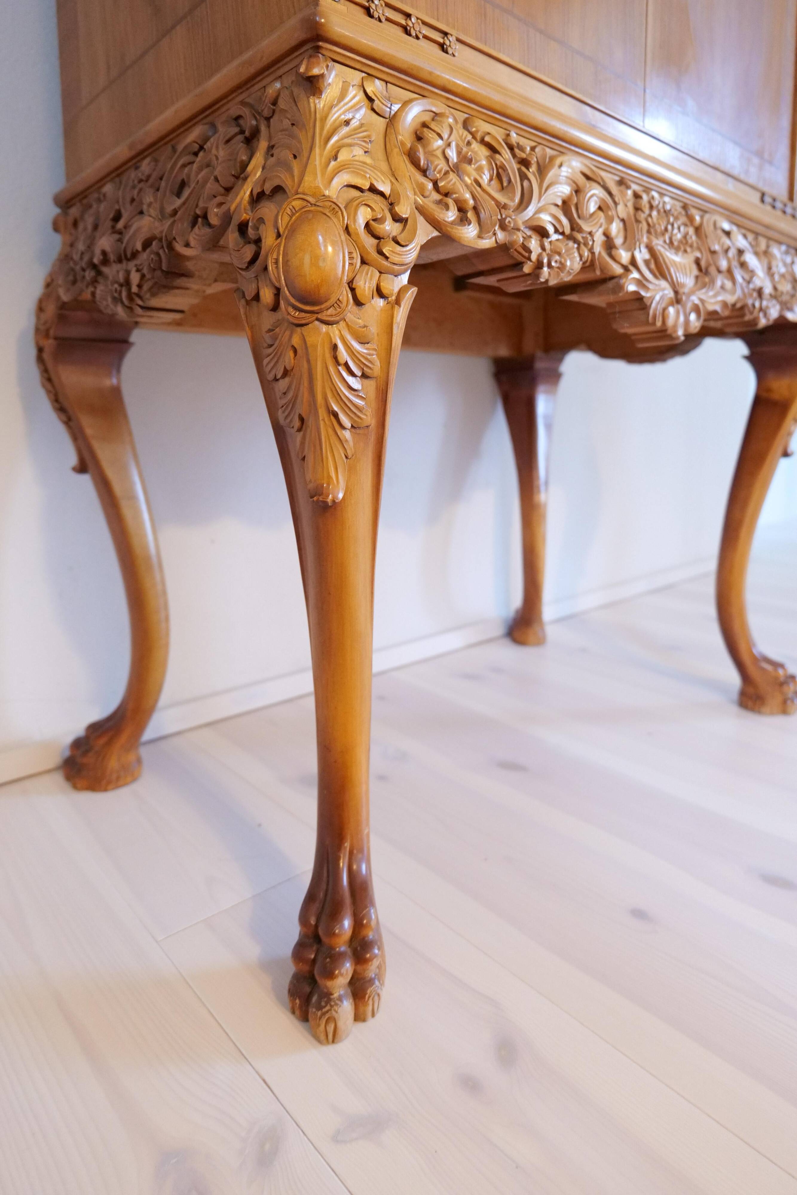 Mid-century modern artisan wardrobe in elm, Sweden, 1940s.