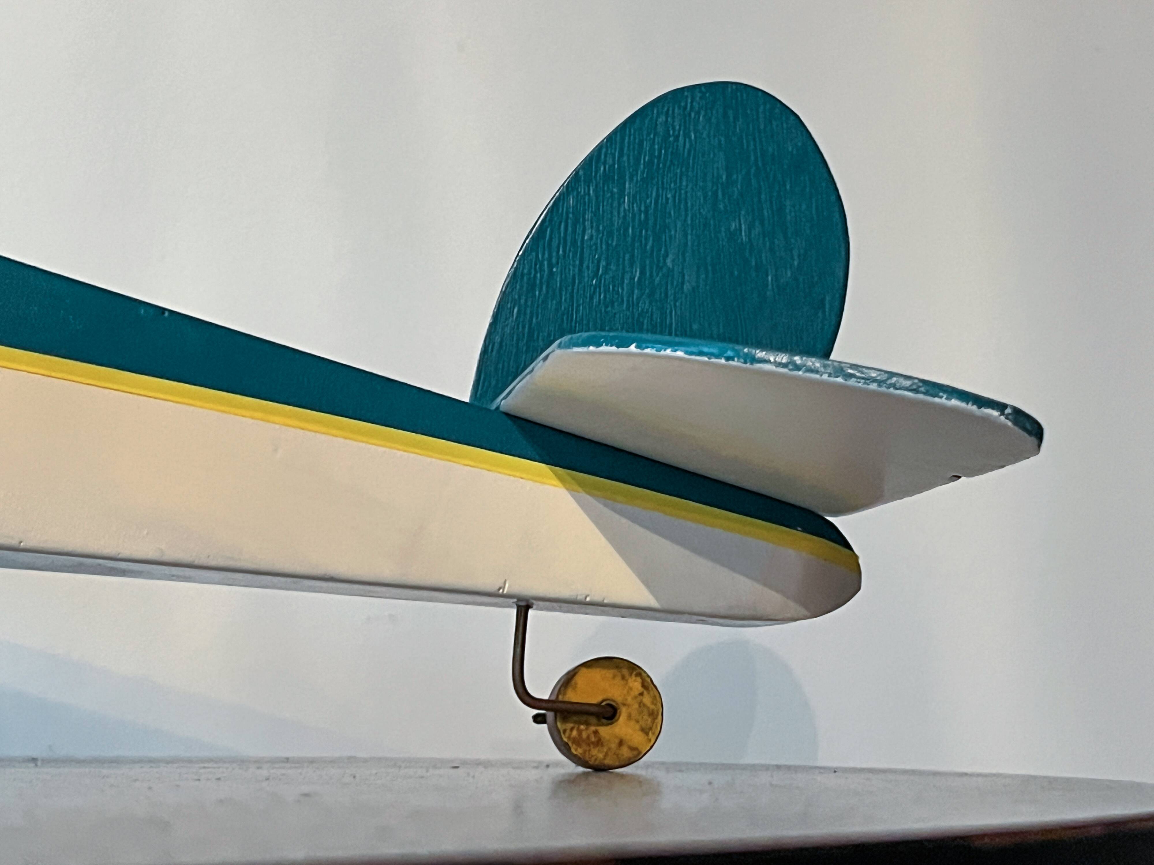 Wooden airplane, vintage toy, 70s