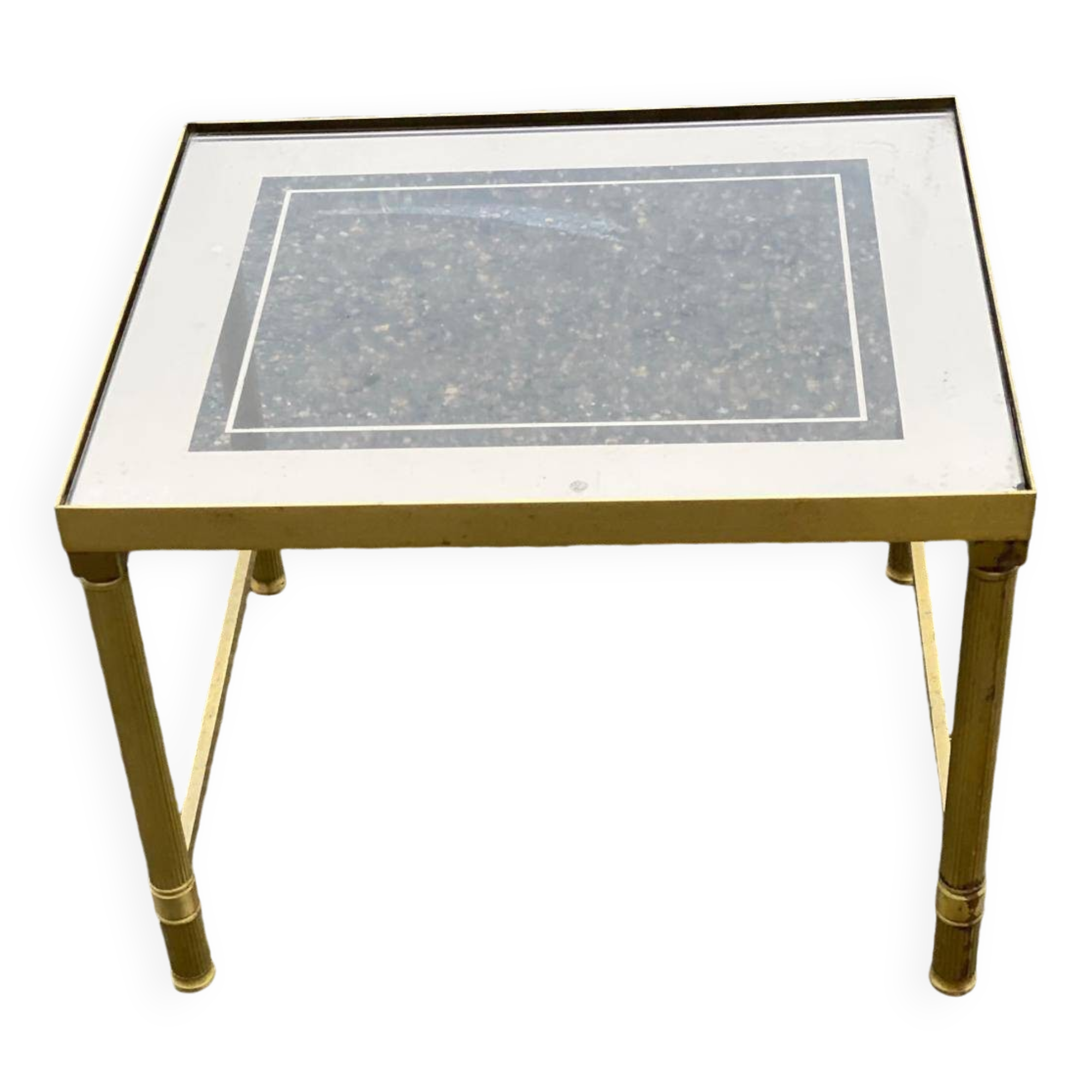 Art Deco brass and glass coffee table