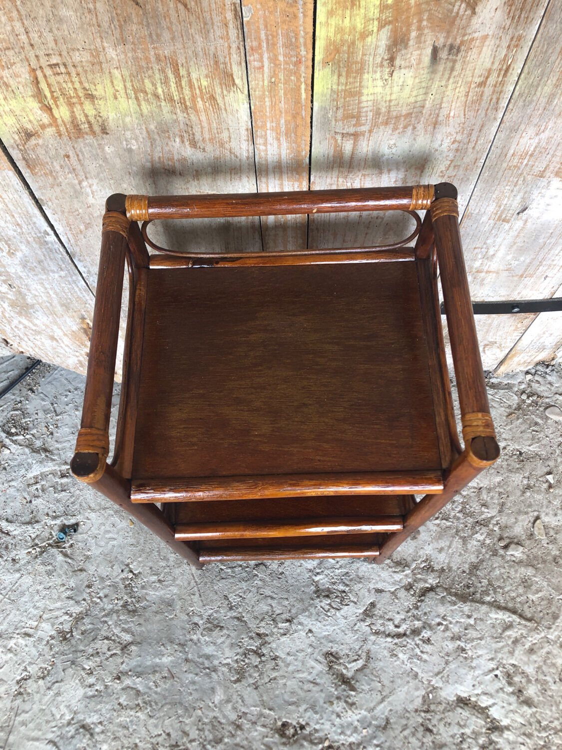 Rattan accent furniture vintage shelves #a232