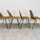 4 chairs Gianfranco Legler model Rattan basketball and metal 50s
