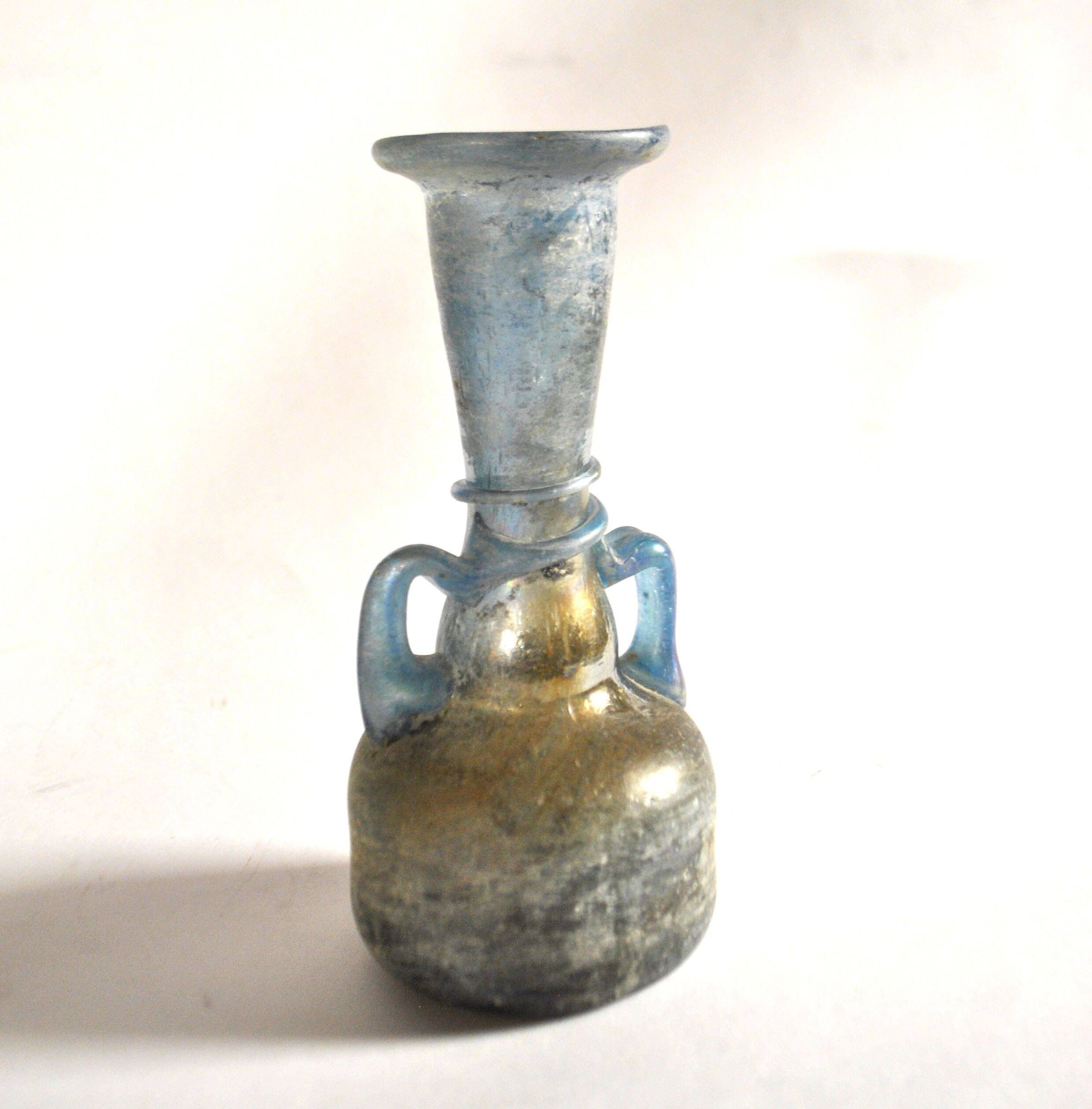 Ancient Murano vase amphora in iridescent blue blown glass – Italy