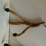 Rattan wall light trio