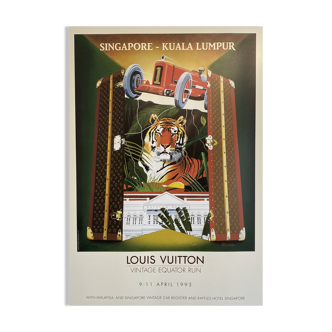 Original vintage equator run poster by razzia - small format - signed by the artist - on linen