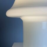 Large XL mushroom table lamp in white glass entirely white Peill and Putzler 1970