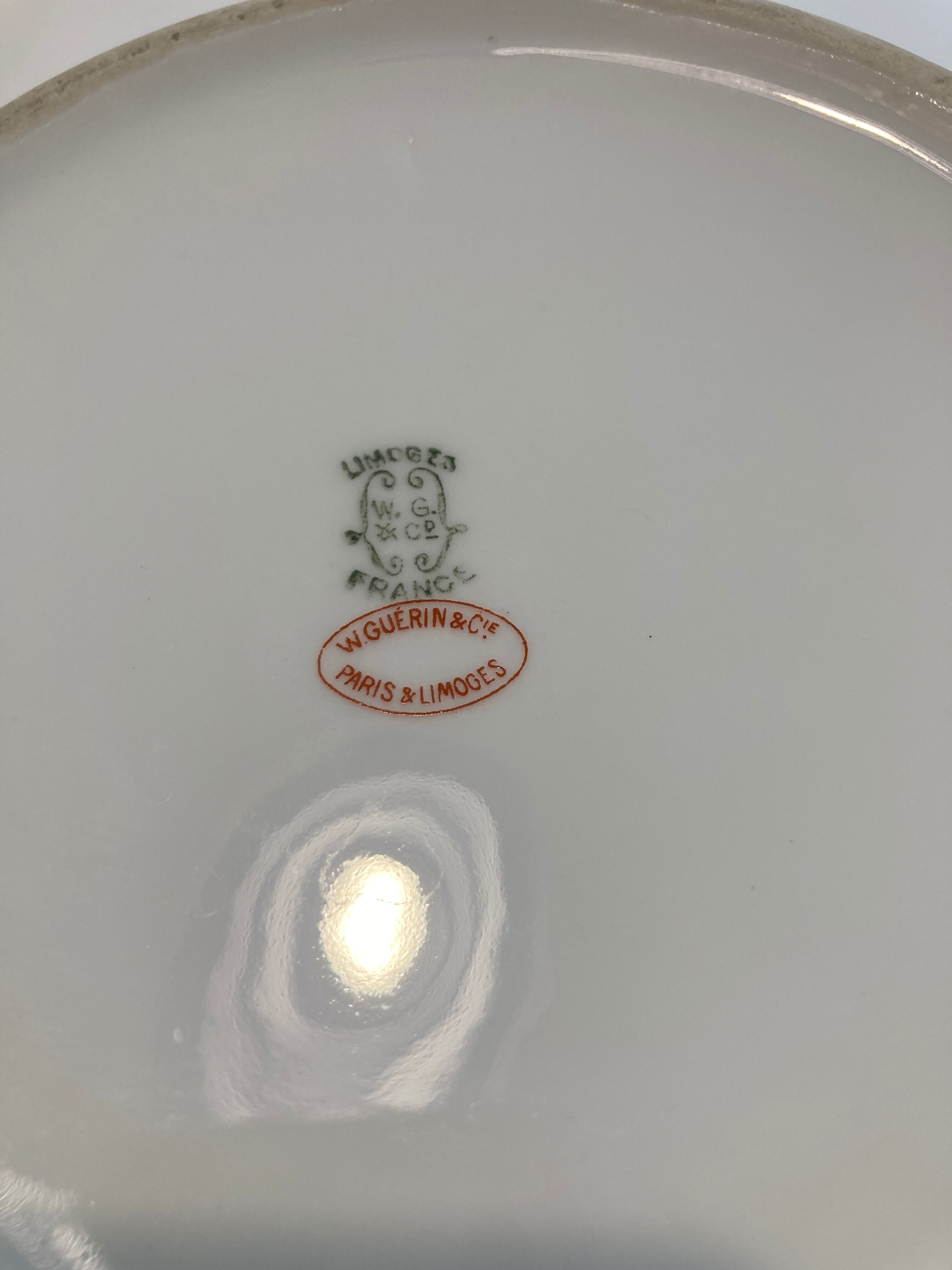 Large porcelain bowl pattern years 30-limoges france W Guerin&cie