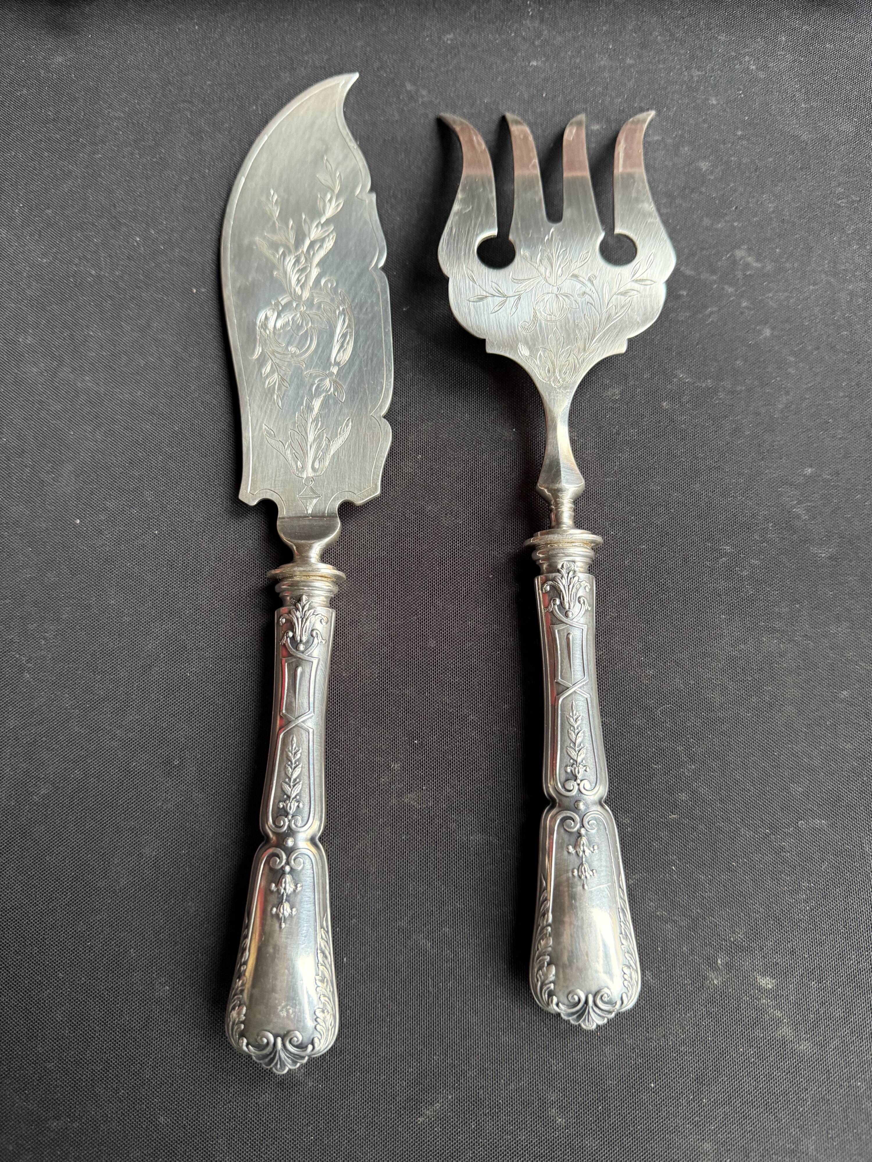 Fish serving cutlery – Silver – Société du Louvre