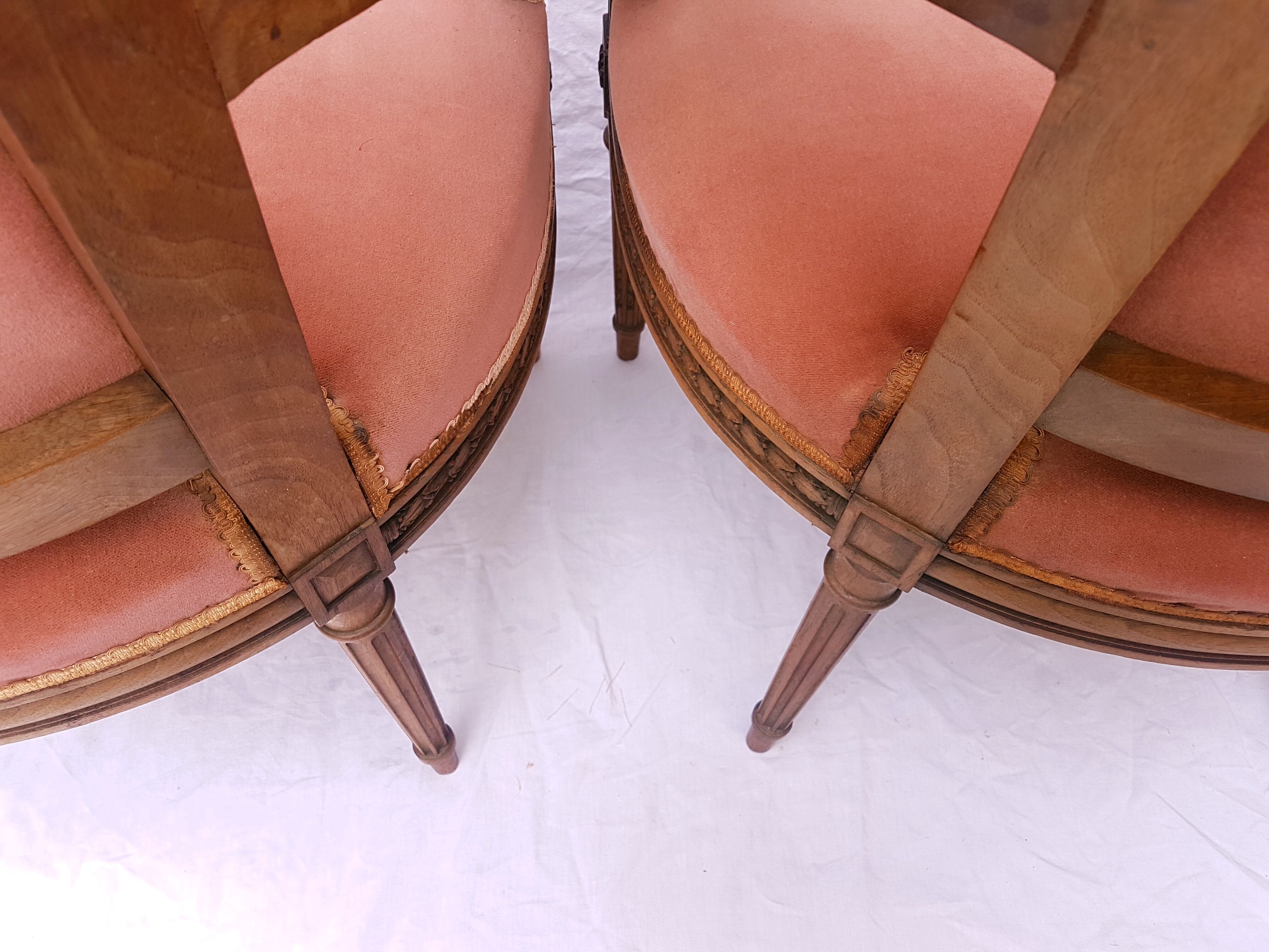 Pair of Louis XVI-style convertible armchairs