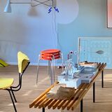 Original 1950s light blue & brass metal Swing Wall Light Made by Cosack, Germany