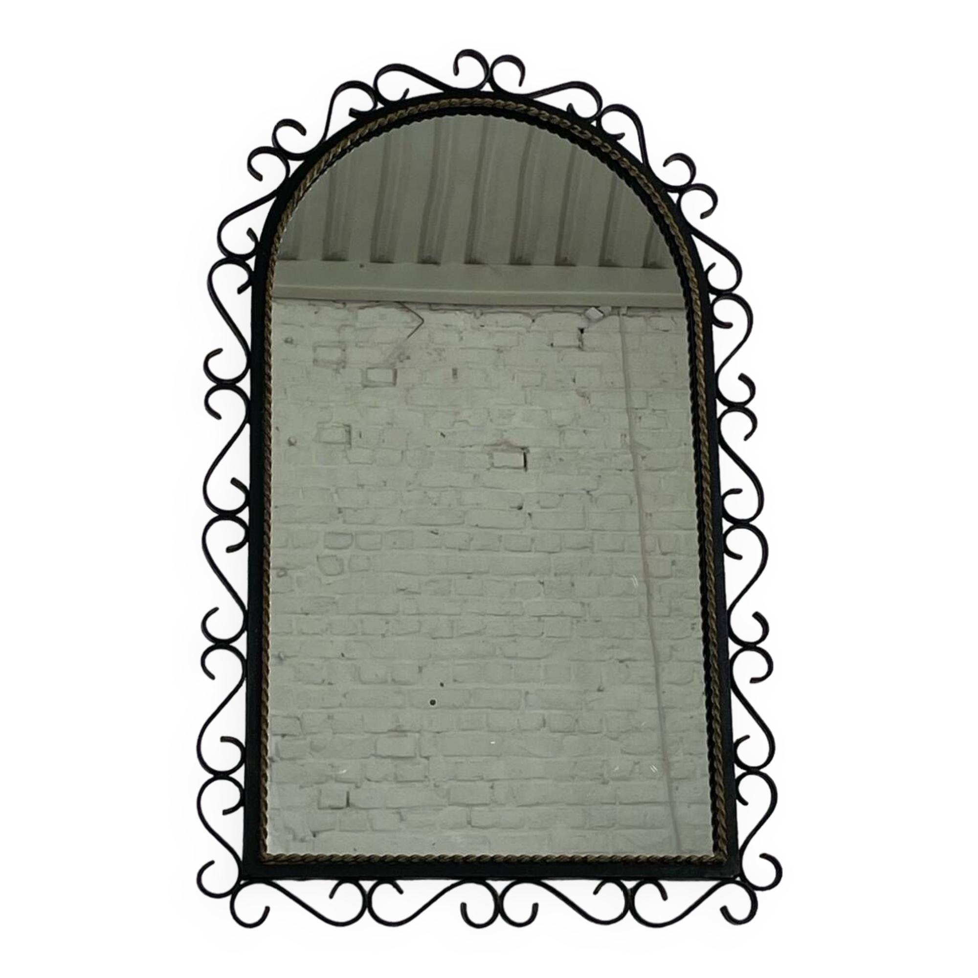 Vintage wrought iron mirror