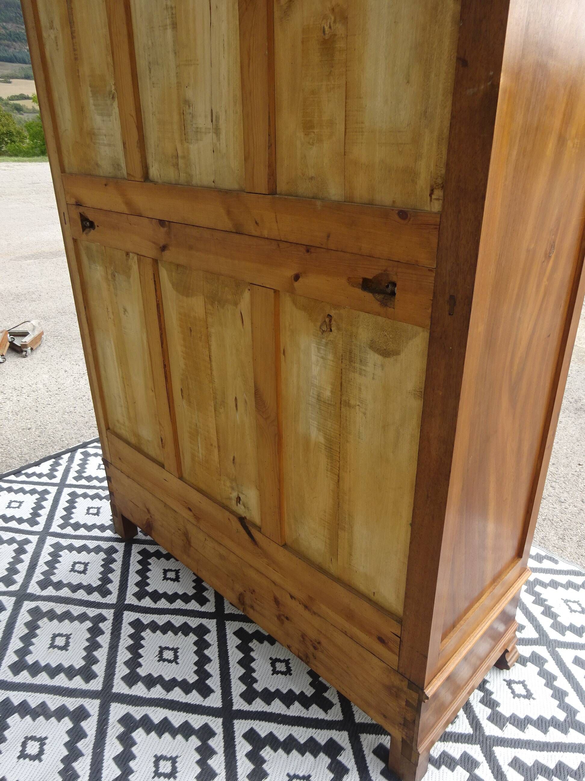 Large antique wardrobe in solid walnut
