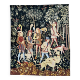 Antique handwoven tapestry Medieval Hunt Unicorn 20th century