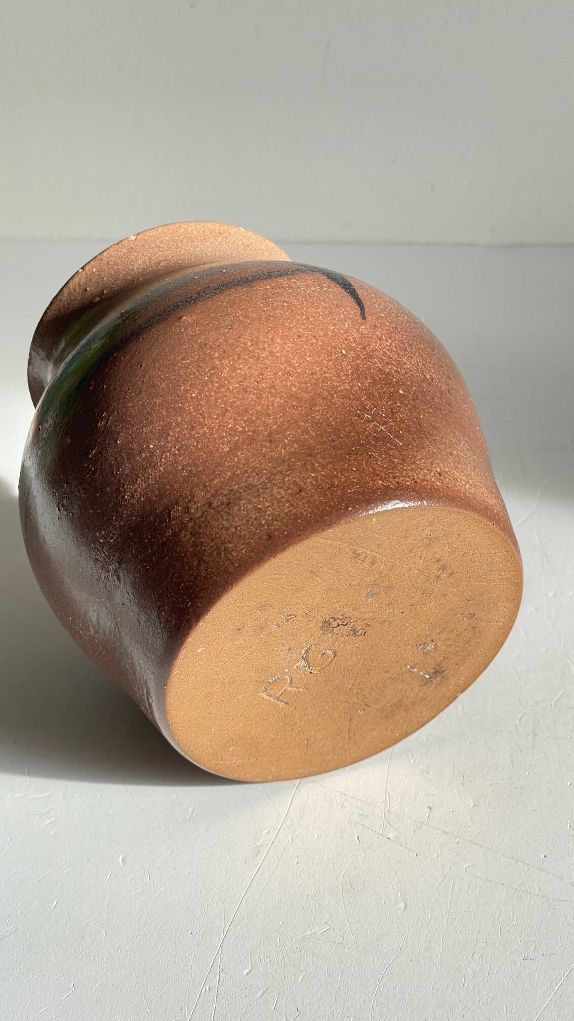 VASE Artisanal Signed Stoneware VINTAGE